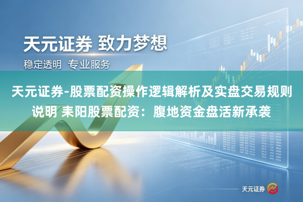 天元证券-股票配资操作逻辑解析及实盘交易规则说明 耒阳股票配资：腹地资金盘活新承袭