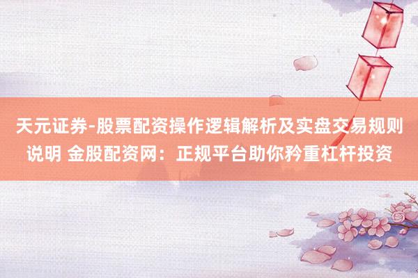 天元证券-股票配资操作逻辑解析及实盘交易规则说明 金股配资网：正规平台助你矜重杠杆投资