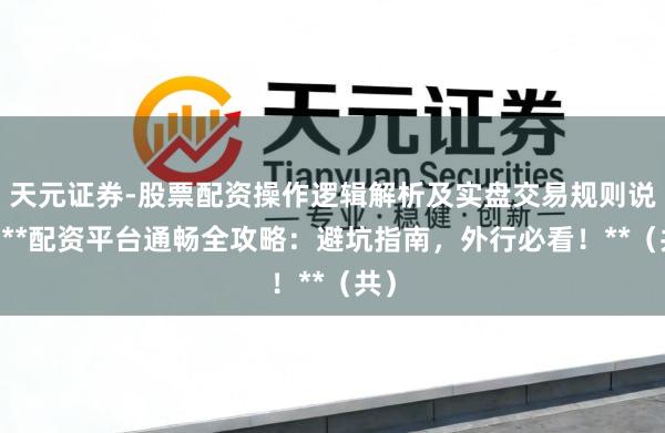 天元证券-股票配资操作逻辑解析及实盘交易规则说明 **配资平台通畅全攻略：避坑指南，外行必看！**（共）